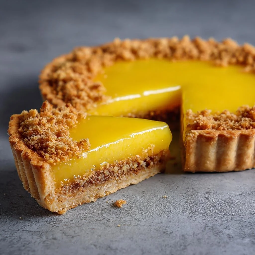 Crostata di limone con briciole, un dolce delizioso e fresco