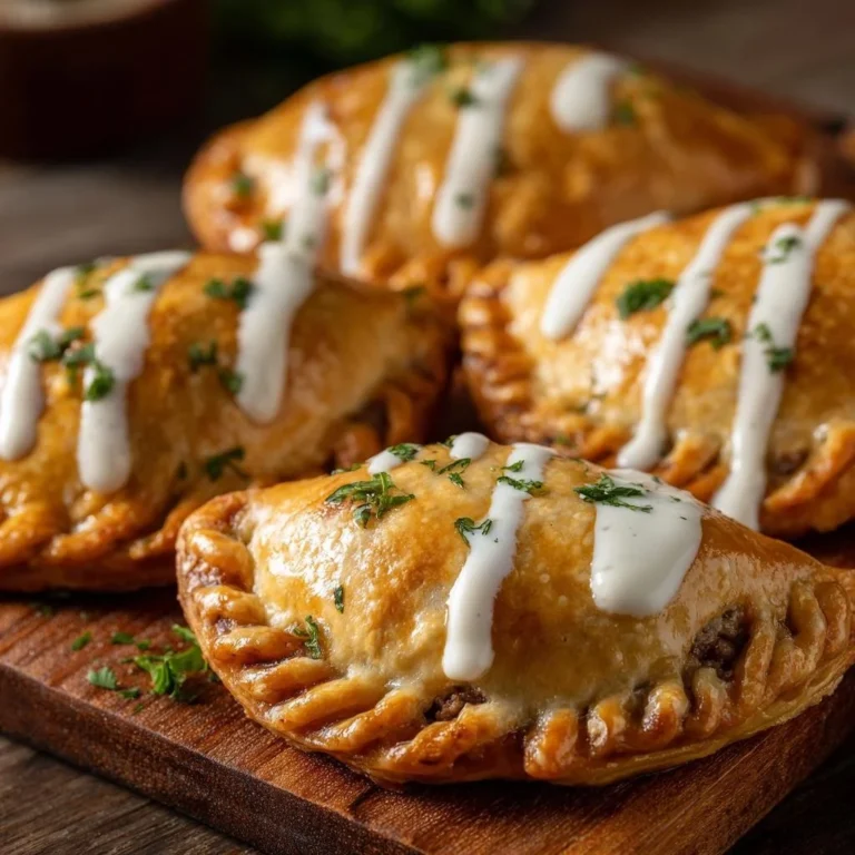 Pasticcini di carne con salsa all'aglio serviti su un piatto