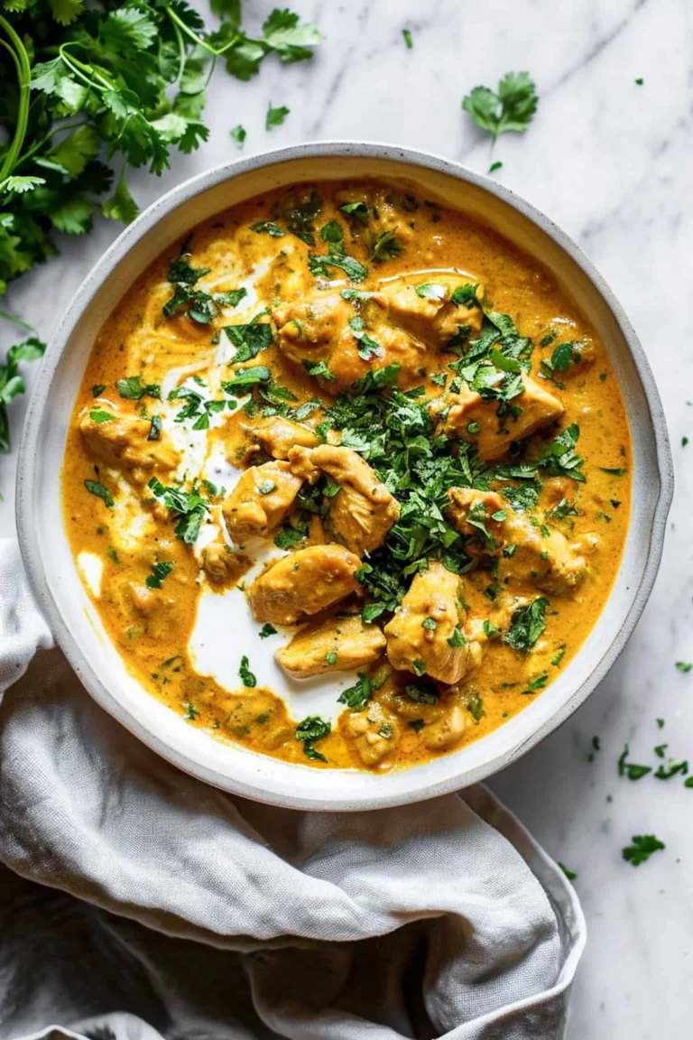 Pollo korma cucinato in slow cooker con spezie e crema