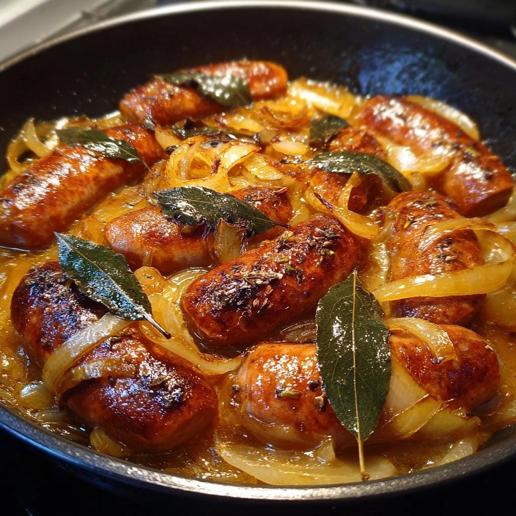 Salsiccia cotta nella birra, un piatto dal sapore unico e irresistibile.