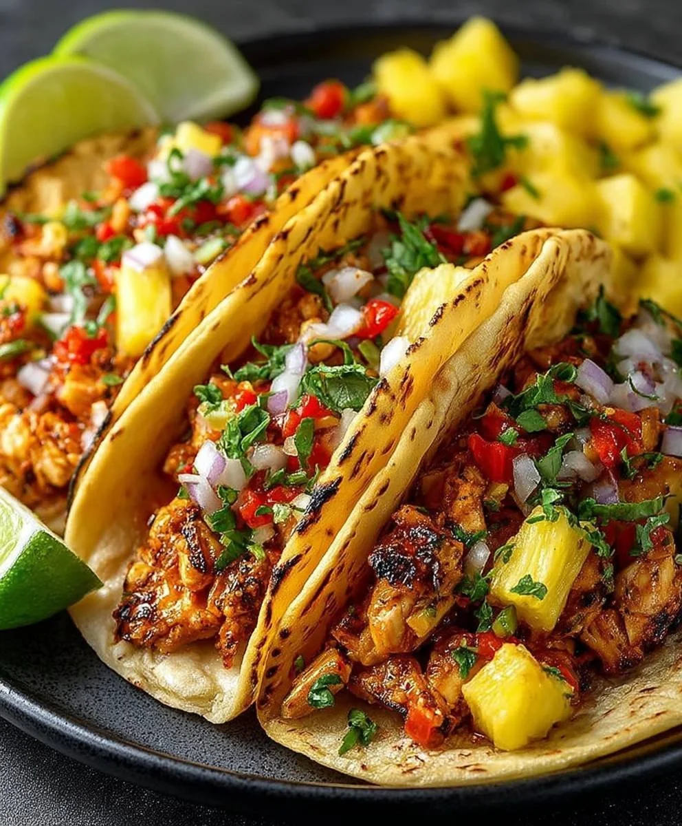Tacos di Pollo all'Ananas - Ricetta facile e deliziosa