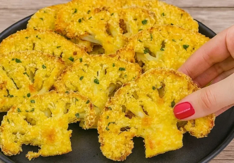 Cotolette di cavolfiore croccanti e senza uova pronte da servire