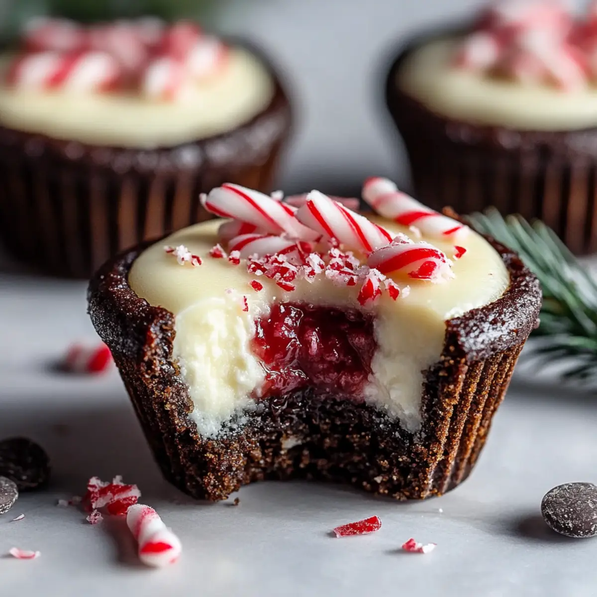 Chocolate Peppermint Cookie Cups with Cheesecake Filling