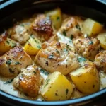 Garlic Parmesan Crockpot Chicken and Potatoes