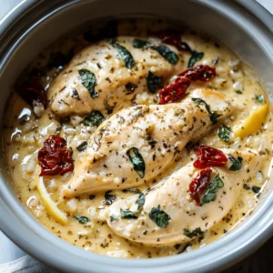 Slow Cooker Lemon Herb Chicken and Rice