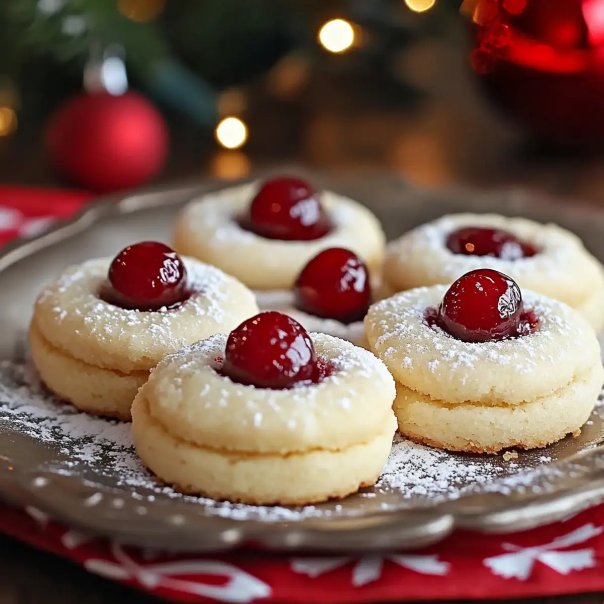 Christmas Maraschino Cherry Shortbread Cookies