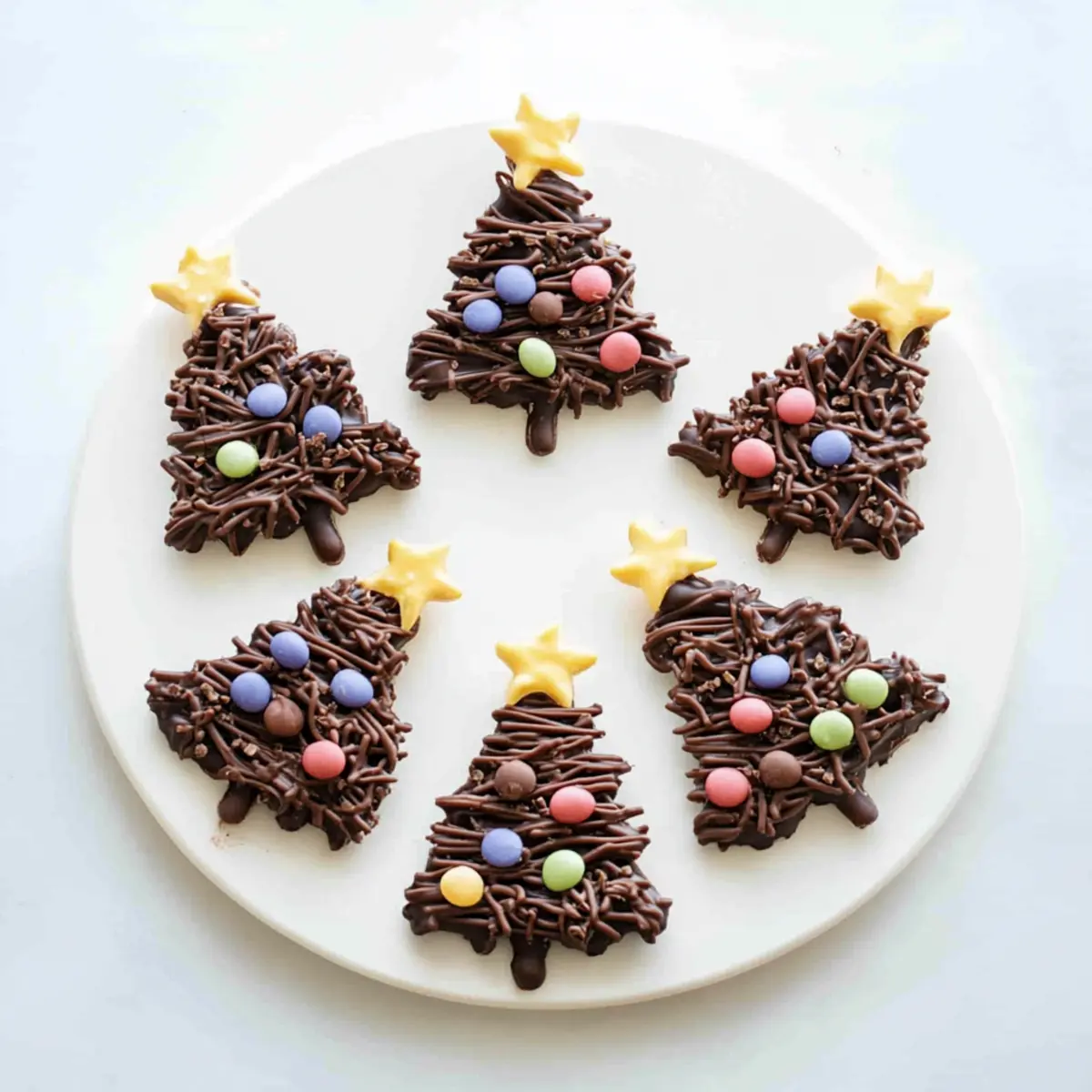 Chocolate Noodle Christmas Trees