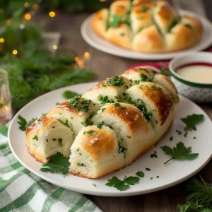 Pull-Apart Garlic Butter Christmas Tree – Festive Holiday Bread Appetizer