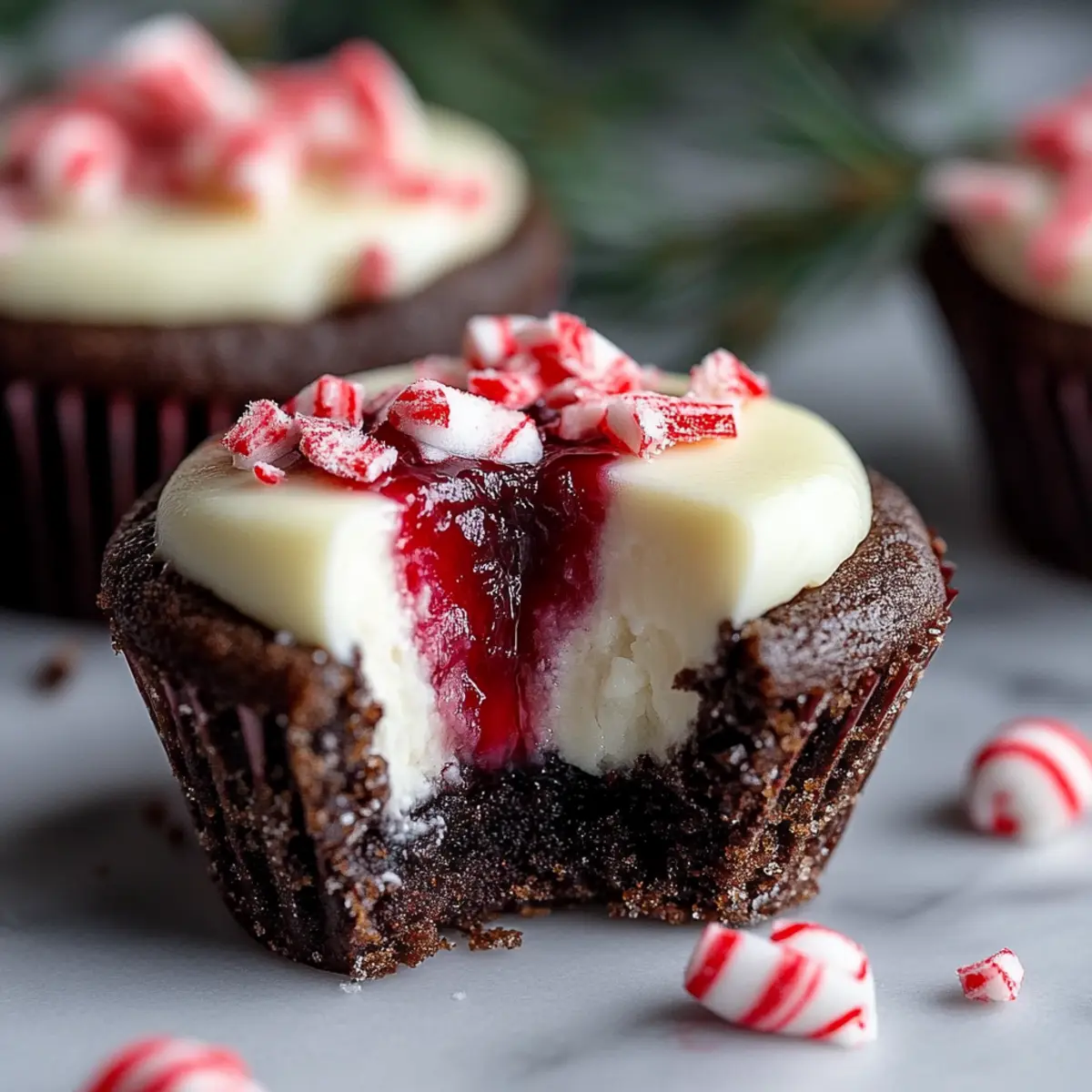Chocolate Peppermint Cookie Cups with Cheesecake Filling