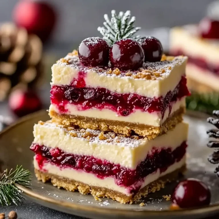 Christmas Cherry Cheesecake Bars – Festive Holiday Dessert with Cherry Pie Filling