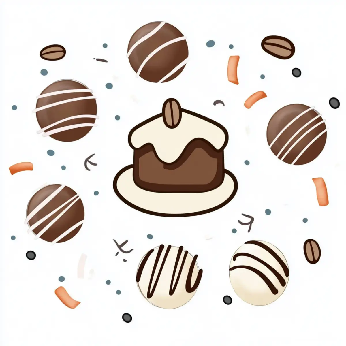 Gourmet Coffee-Infused Chocolate Bonbons with White Chocolate Coating