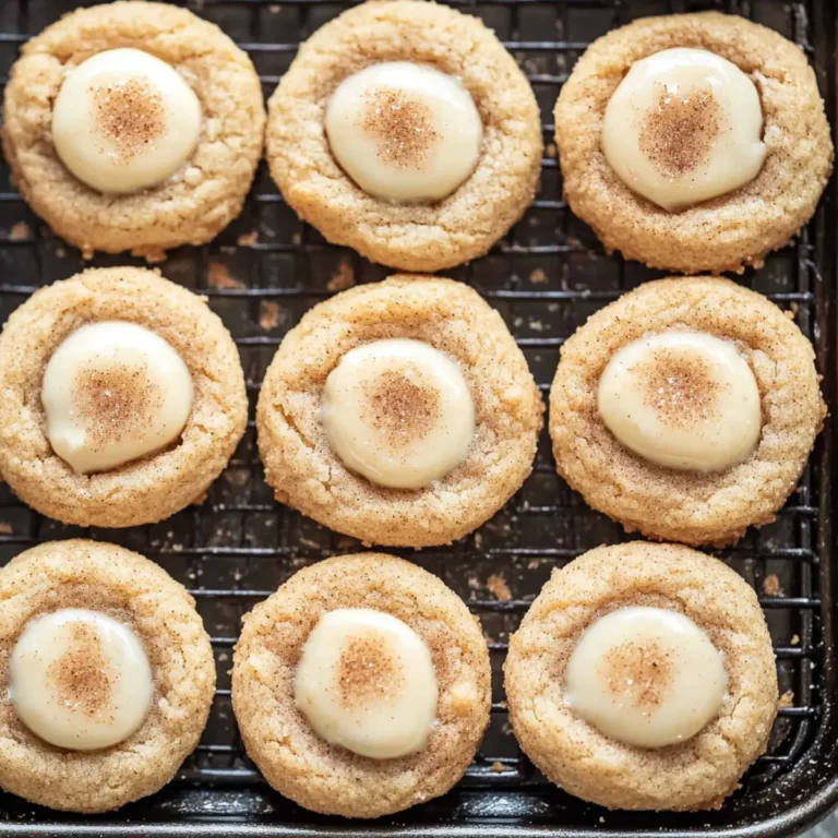 Eggnog Snickerdoodle Thumbprint Cookies