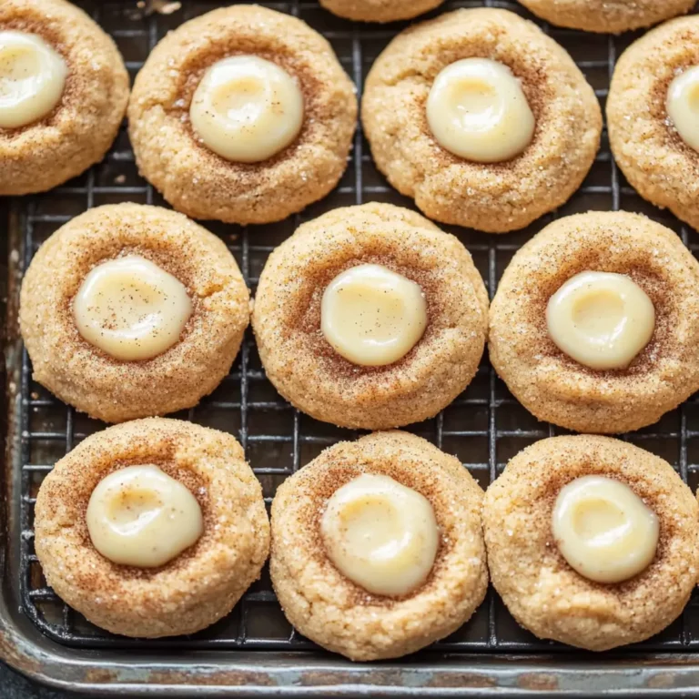 Eggnog Snickerdoodle Thumbprint Cookies